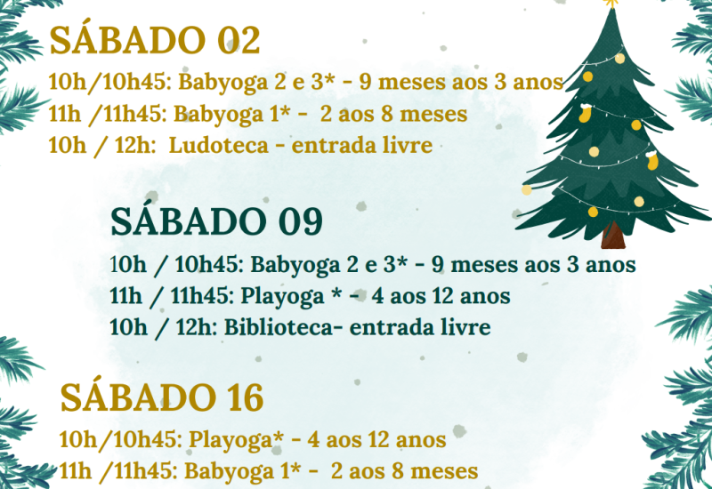 Oficinas para pais e filhos – Dezembro 2023
